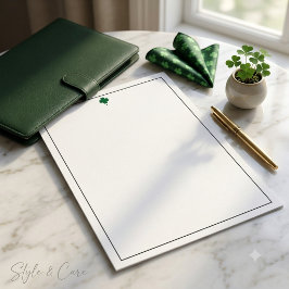Papel de Carta Elegante Trevo de Quatro Folhas