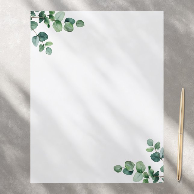 Papel de Carta Eucalyptus Greenery (Criador carregado)