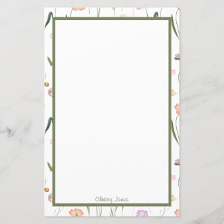 Papel de Carta Floral Personalizado