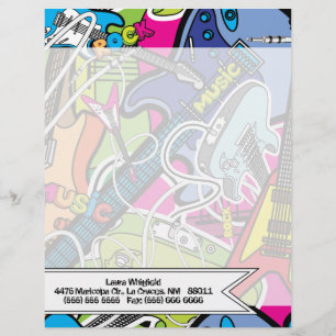Papel de Carta Guitar Rock Music Star Grung