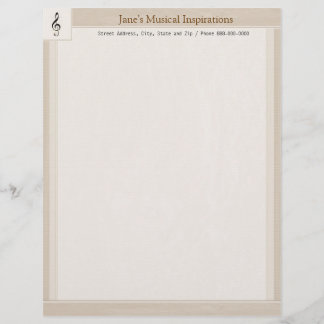 Papel de carta Letterhead De Professora De Música