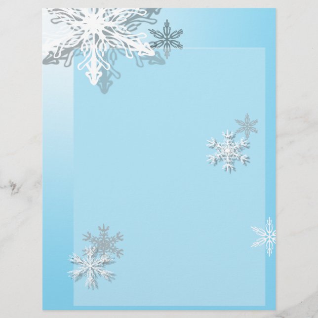 Papel de carta Letterhead Icy Snowflake (Frente)