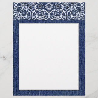 Papel de carta Letterhead Ocidental Denim e Bandan