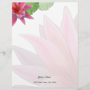 Papel de Carta Lotus Letterhead Rosa