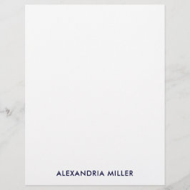 Papel de carta minimalista branco de Marinho perso
