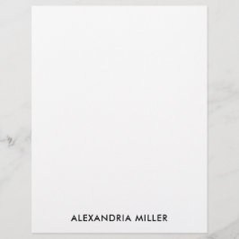 Papel de carta minimalista preto personalizado