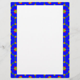 Papel de Carta na Fronteira Azul de agosto