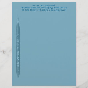 Papel de carta Nib Caneta Azul Elegante