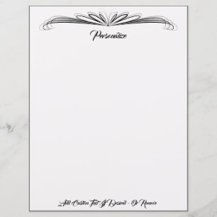 Papel de carta Ornamental Elegante Preto e Cinza