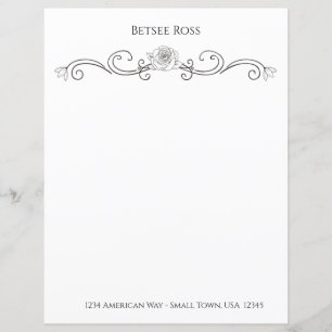 Papel de Carta Personalizado Branco e Preto