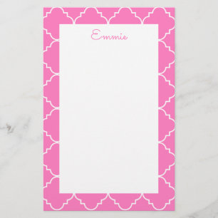 Papel de Carta Personalizado Chic Quatrefoil