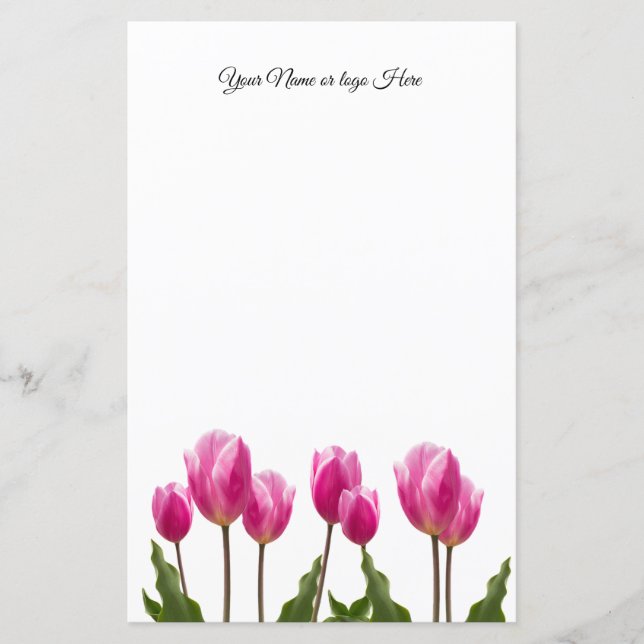 Papel de Carta Personalizado das Tulipas (Frente)