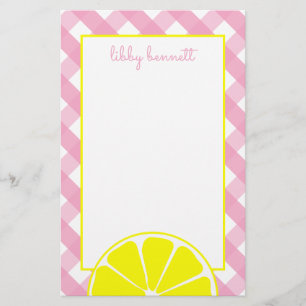 Papel de Carta Personalizado de Limonada Rosa