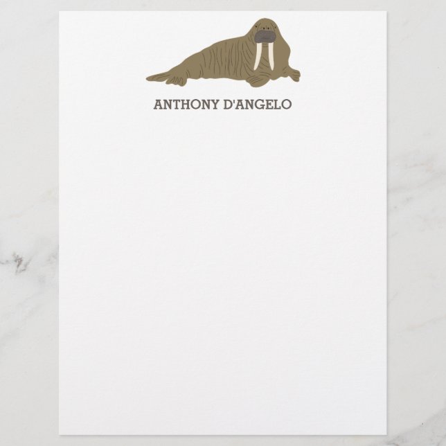 Papel de carta Personalizado do Gráfico Walrus (Frente)