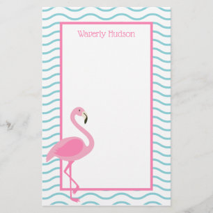 Papel de Carta Personalizado Flamingo Rosa