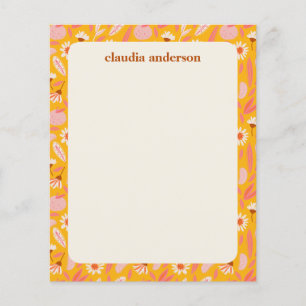 Papel de Carta Personalizado Floral Amarelo Chic