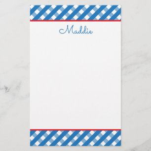 Papel de Carta Personalizado Gingham