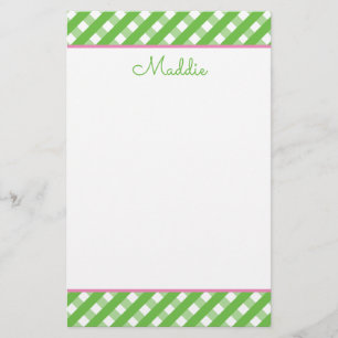 Papel de Carta Personalizado Gingham