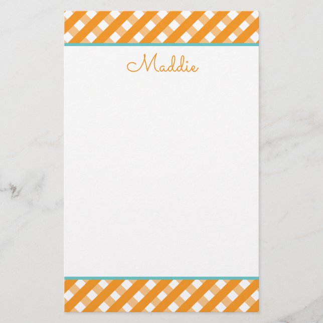 Papel de Carta Personalizado Gingham (Frente)