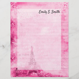 Papel de carta personalizado Paris dos namorados