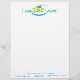 Papel de carta personalizado Tênis Tots Academy