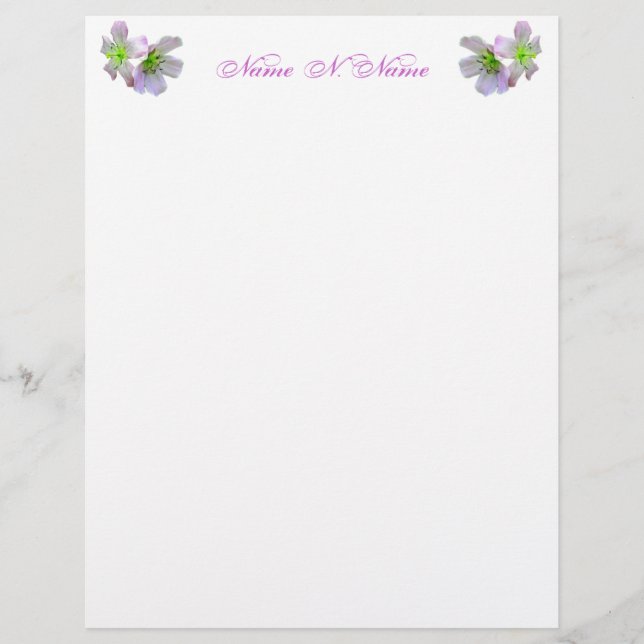 Papel de Carta Selvagem da Série Geranium (Frente)
