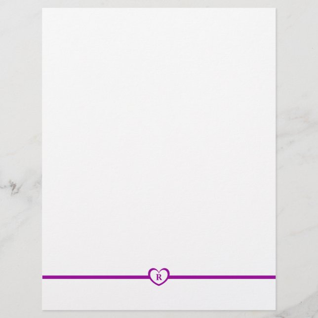 Papel de carta simples e elegante - Roxo (Frente)
