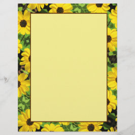Papel de carta Susan Floral de olhos pretos 8,5 x