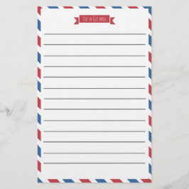 Papel De Carta Vermelho, Branco E Azul