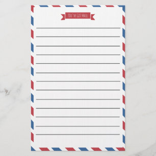 Papel De Carta Vermelho, Branco E Azul