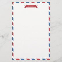 Papel De Carta Vermelho, Branco E Azul
