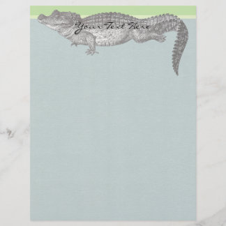 Papel de Carta Vintage Crocodile