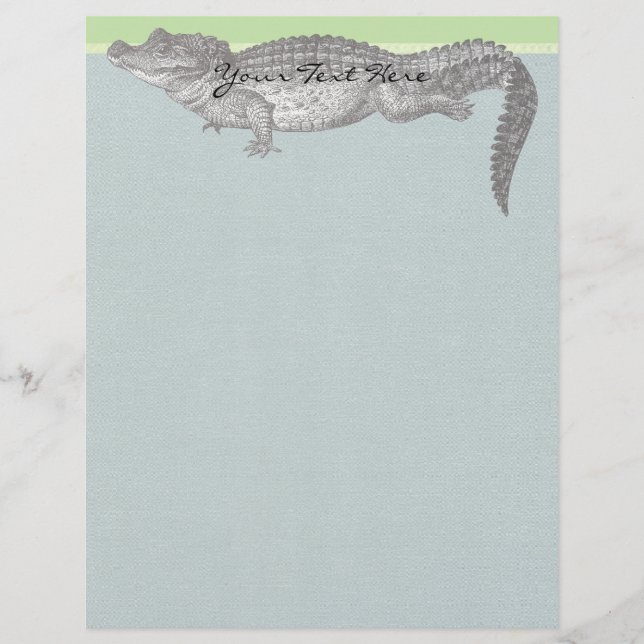 Papel de Carta Vintage Crocodile (Frente)