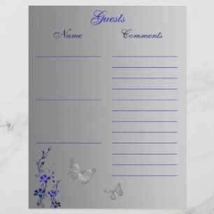 Papel de Catálogo Floral de Cinzas Azul