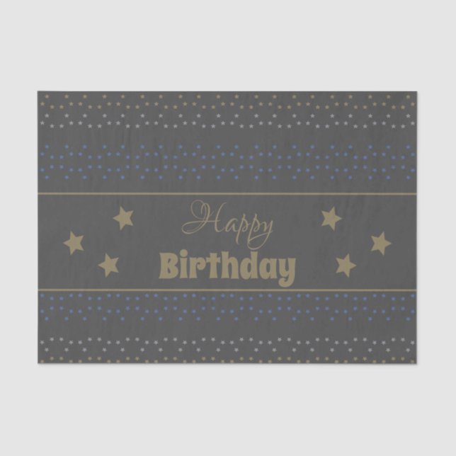 Papel De Cinza Escuro, Padrão, Para O Aniversário (Frente )