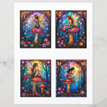 Papel de Colagem para Scrapbook de Fadas