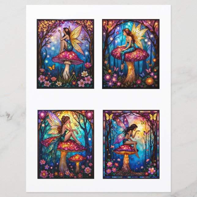 Papel de Colagem para Scrapbook de Fadas (Frente)