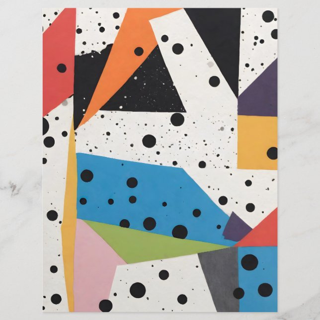 Papel de colagem Pontos pretos Papel de prancheta (Frente)