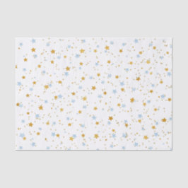 Papel de Confetti para Estrelas Azuis e Douradas