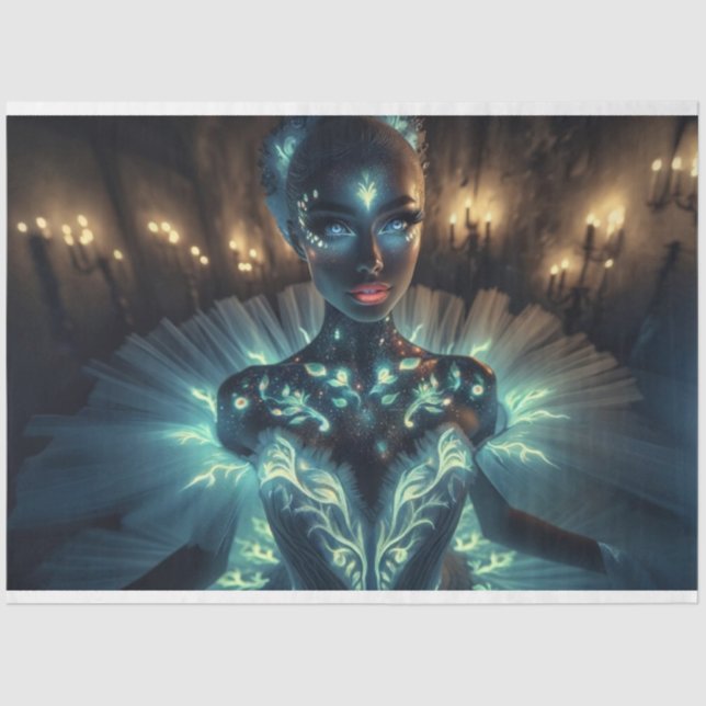 Papel de Decoupage Ballerina brilhante surreal (Frente )