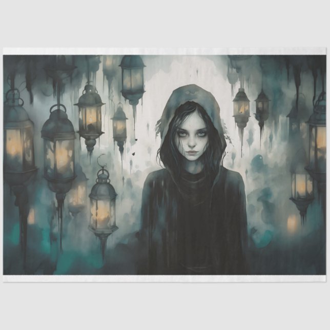 Papel de Decoupage da Spooky Girl 2 (Frente )