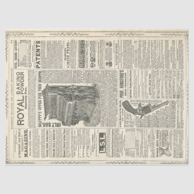 Papel de Decoupage das coisas efêmeras (Frente )