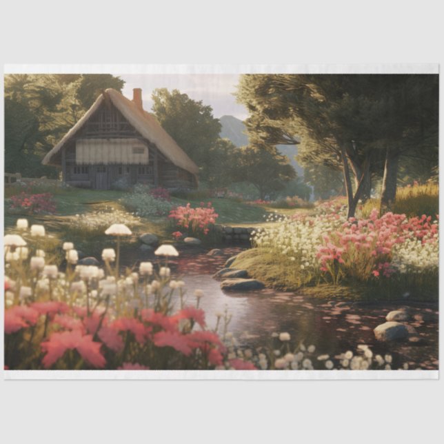 Papel de Decoupage de Algodão Encantado 2 (Frente )