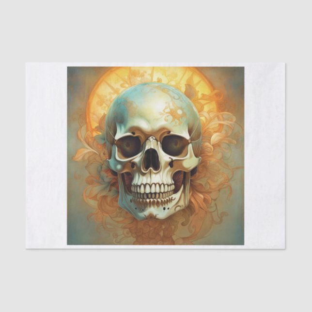 Papel de Decoupage de Caveira de Sumário (Frente )