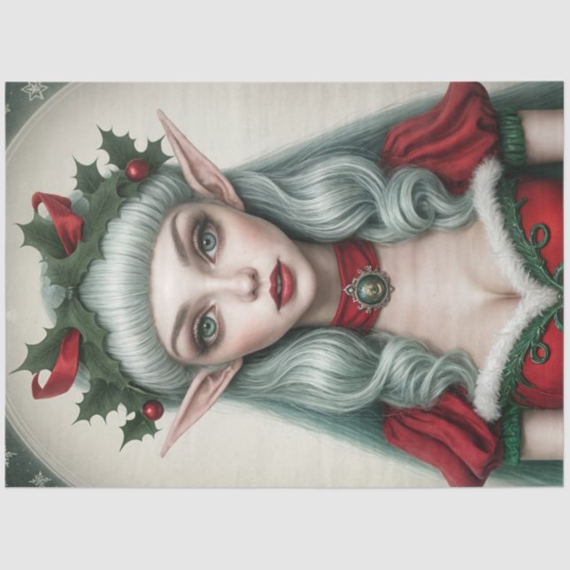Papel de Decoupage de inverno no Elf no Natal da M (Frente )