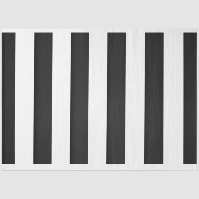 Papel de Decoupage de Listras Pretas e Brancas (Frente )