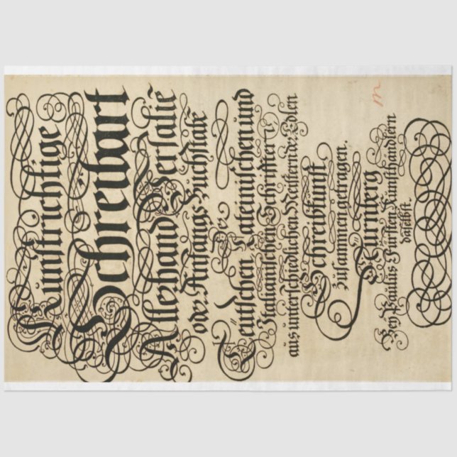 Papel de Decoupage de Móveis de Script (Frente )