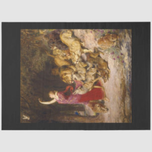 Papel de Decoupage de Rapariga e Animais Afrodite