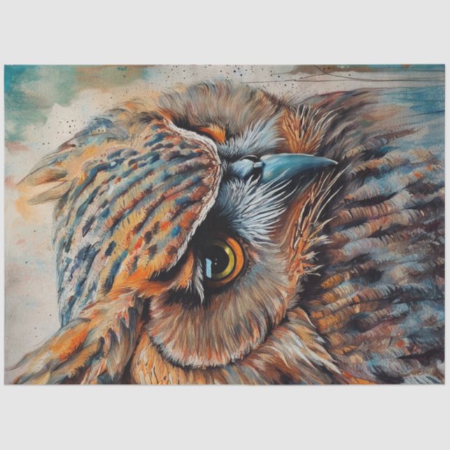 Papel de Decoupage de Wise Old Owl (Frente )