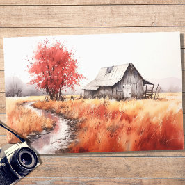 Papel de Decoupage do Barn no outono 6